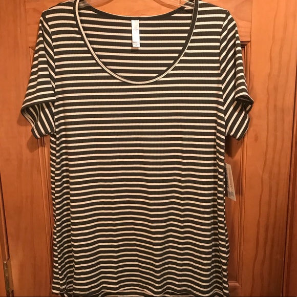 ❌SOLD❌ NWT LLR Classic T Charcoal & White Striped - Picture 5 of 8